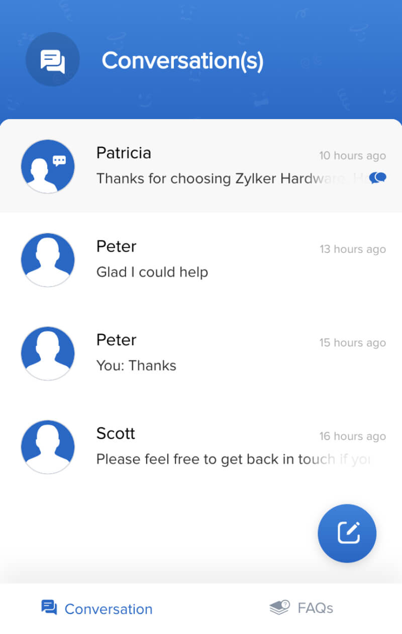 Give customers access to their chat history