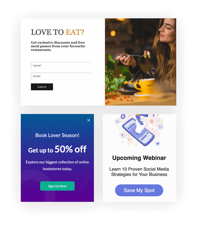 popup landing page