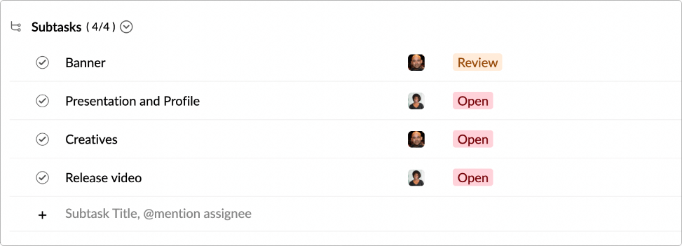 Subtasks