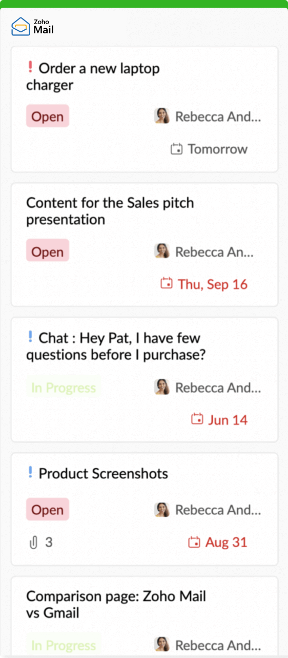 All Zoho Tasks in one view