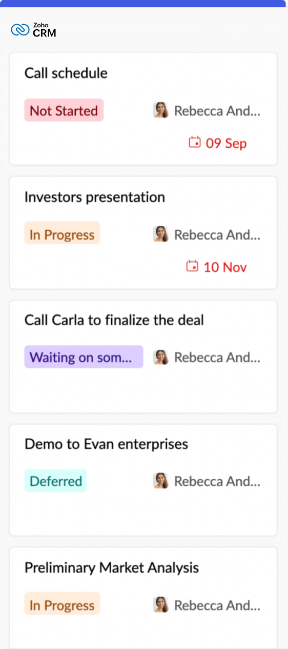 All Zoho Tasks in one view