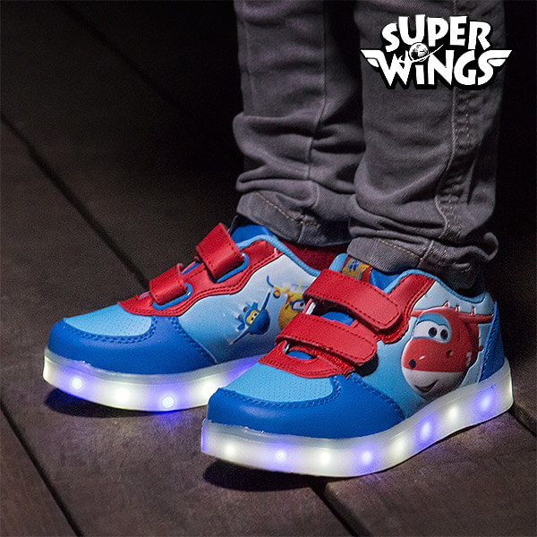 SUPER WINGS CANVAS SHOES WITH LEDs in the sole Jett and Dizzy Trainers Sneakers 